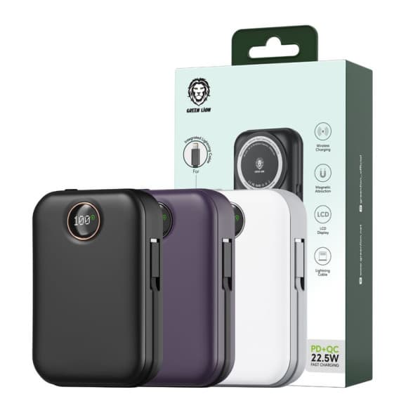 پاوربانک مگ سیف Green Lion مدل Monaco ظرفیت 20000