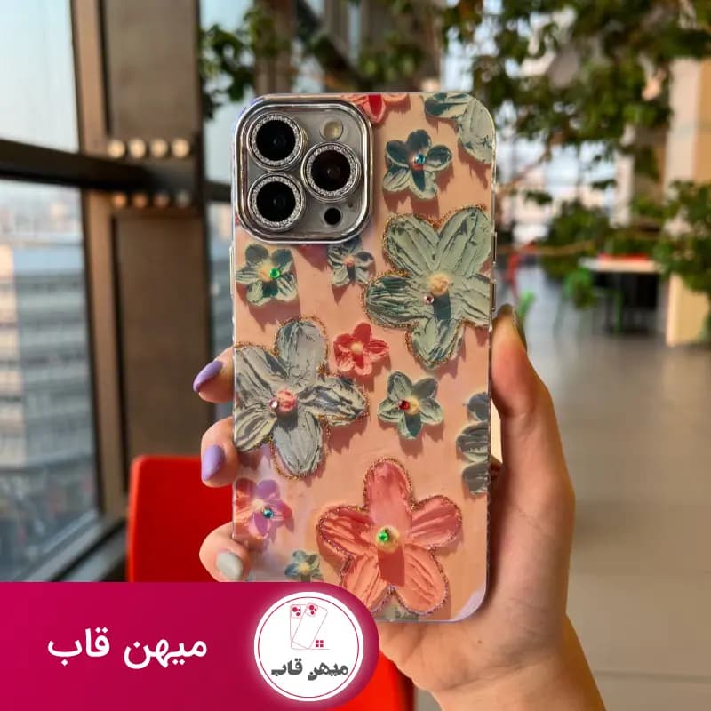 قاب گوشی آیفون گل ریز شفاف - کد (۳۷۶۷)