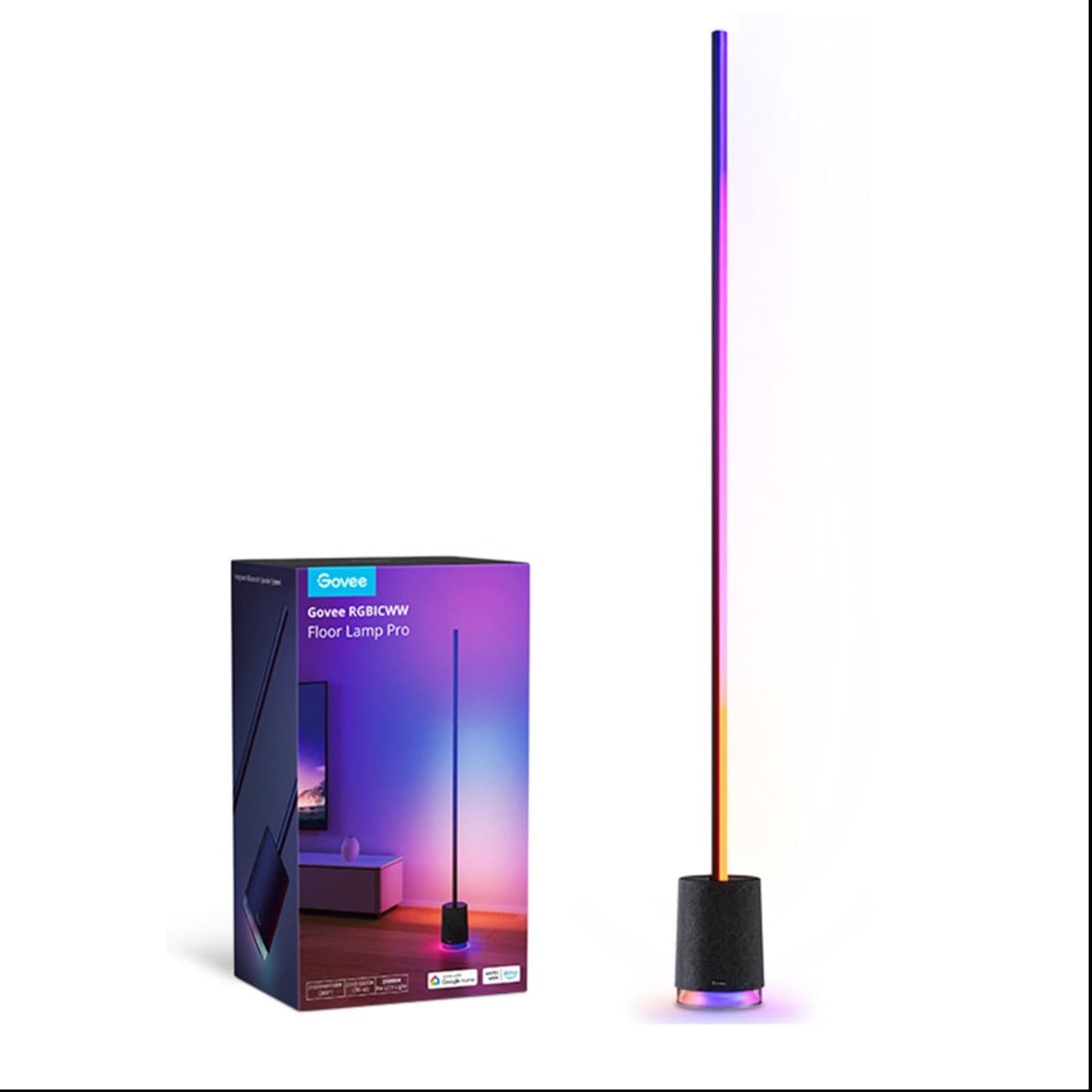 چراغ هوشمند اسپیکر دار گووی Govee Lyra RGBICWW Corner Floor Lamp Pro H6079