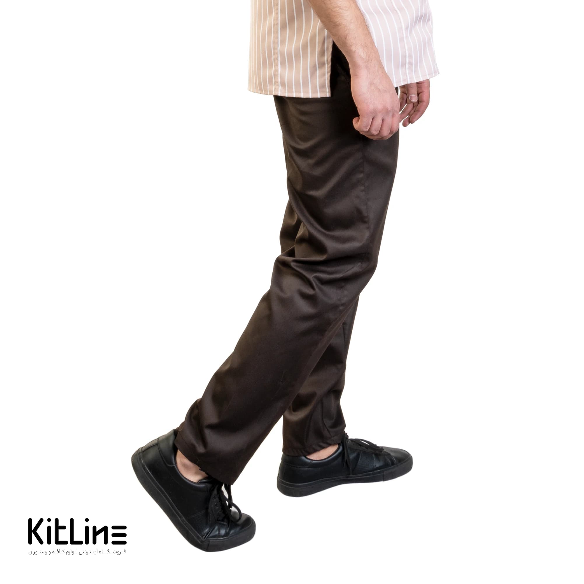 شلوار نخ کجراه کمر کش قهوه ای پوشاکو