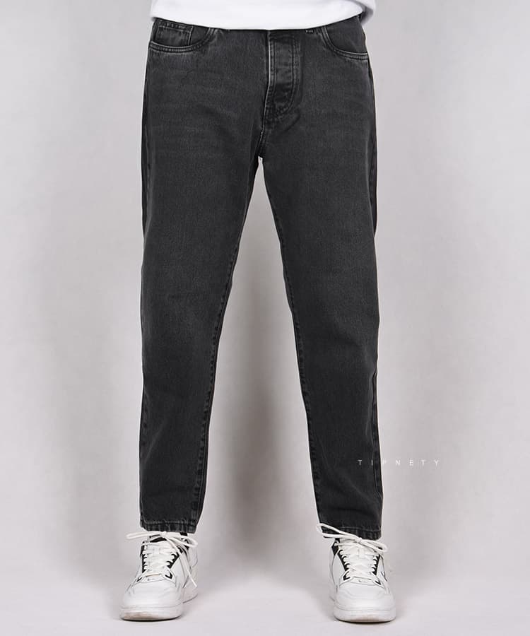 شلوار جین مام فیت مردانه ذغالی 4899