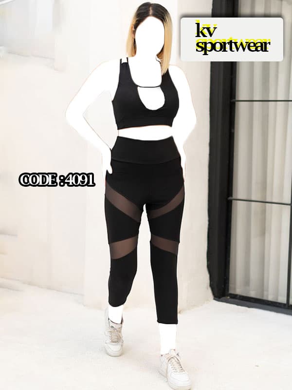 ست نیم تنه لگ برمودا ورزشی زنانه کد 003