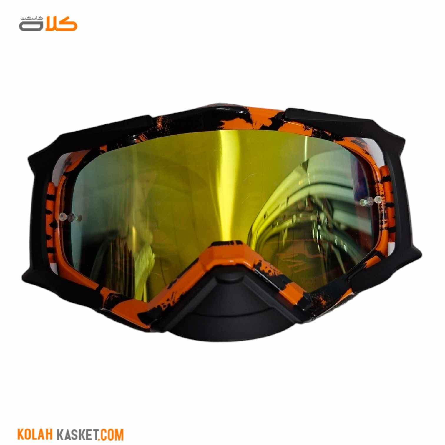 عینک موتور سواری کراسی نارنجی REDLINE مدل ARMY