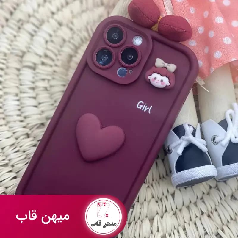 قاب گوشی آیفون پاپیون زرشکی - کد (۳۸۱۶)