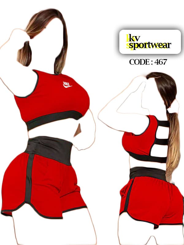 ست نیم تنه شورتک ورزشی زنانه NIKE کد 009