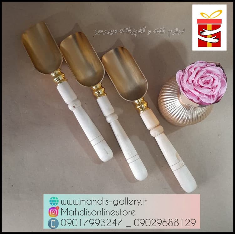 قاشق آجیل دسته چوبی