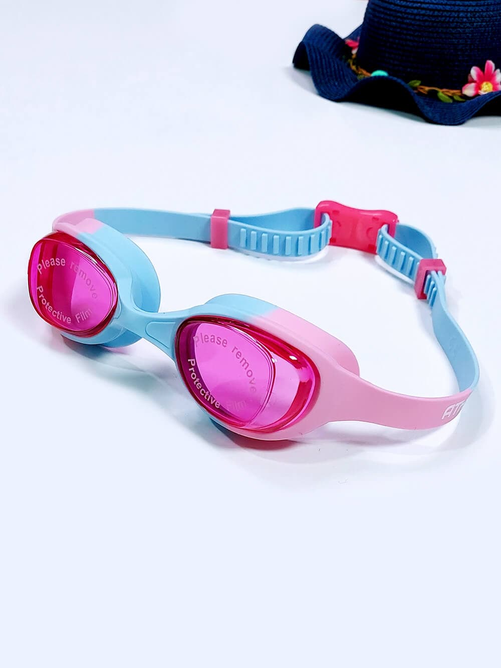 عینک شنا بچگانه صورتی و آبی رنگ برند اتلتیک ( Athletic ) از سیلیکونی نرم