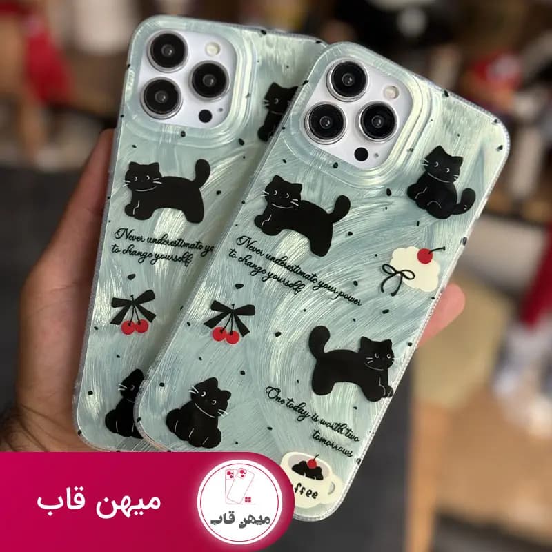 قاب گوشی آیفون گربه گیلاسی - کد (۴۲۶۹۳)