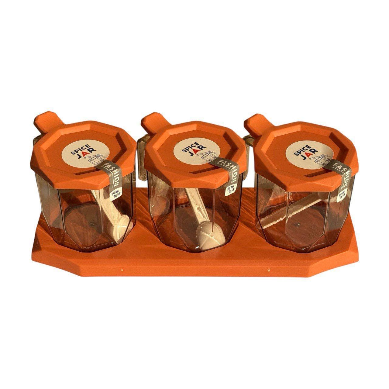 ست ۳عددی جا ادویه همراه با استند رنگ اجری