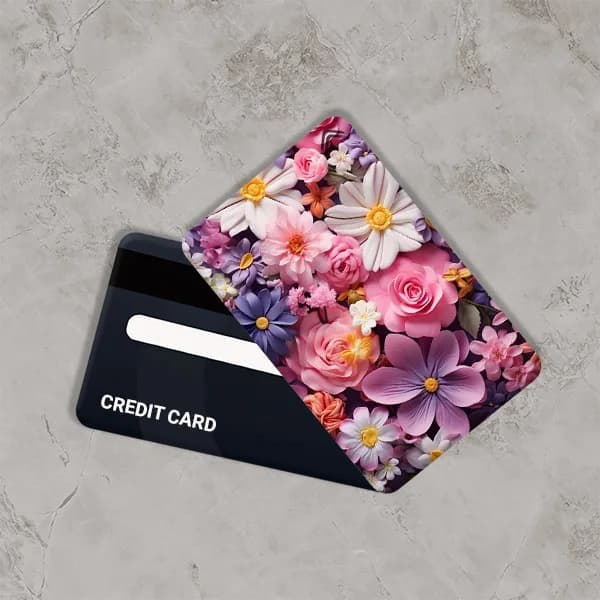 استیکر کارت بانکی مدل گلدار دخترانه کد CAB654-K