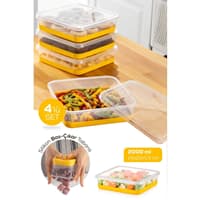 ست نظم دهنده فریزر سیلیکونی 4 عددی وینف زرد 2000 میلی