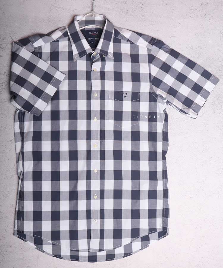 پیراهن آستین کوتاه مردانه چهارخانه 0937