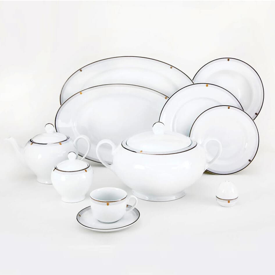 سرویس غذاخوری ایتالیا اف اپرا 102 پارچه چینی زرین