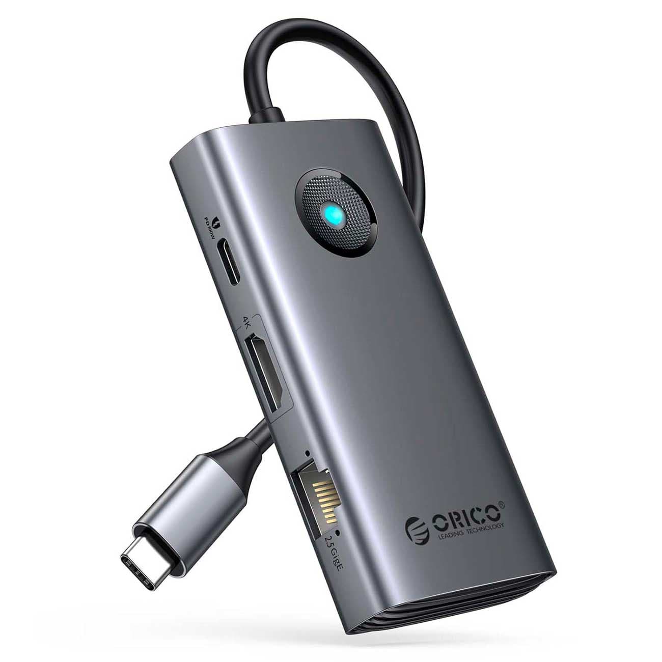 هاب تایپ سی 6 در 1 اوریکو PW11-6PCR-GY-EP