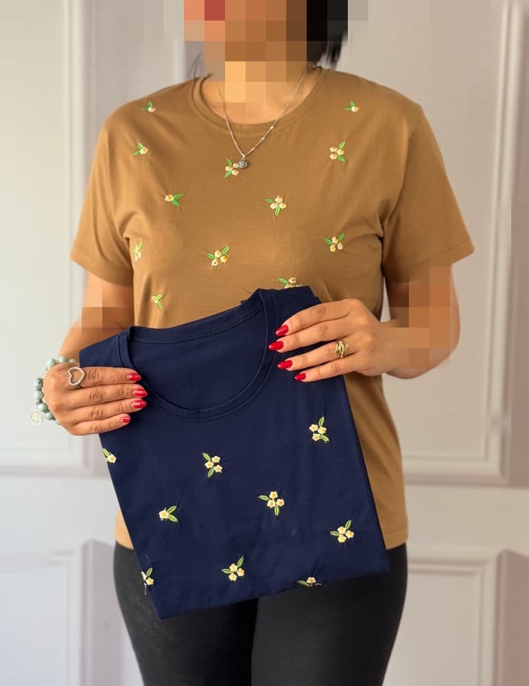 تیشرت تمام گلدوزی زیبا کد 6201