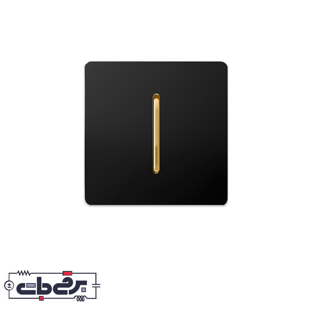 کلید و پریز کریستال مشکی طلایی آسیا -تک پل