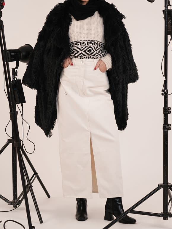 دامن جین بلند زنانه-E0025