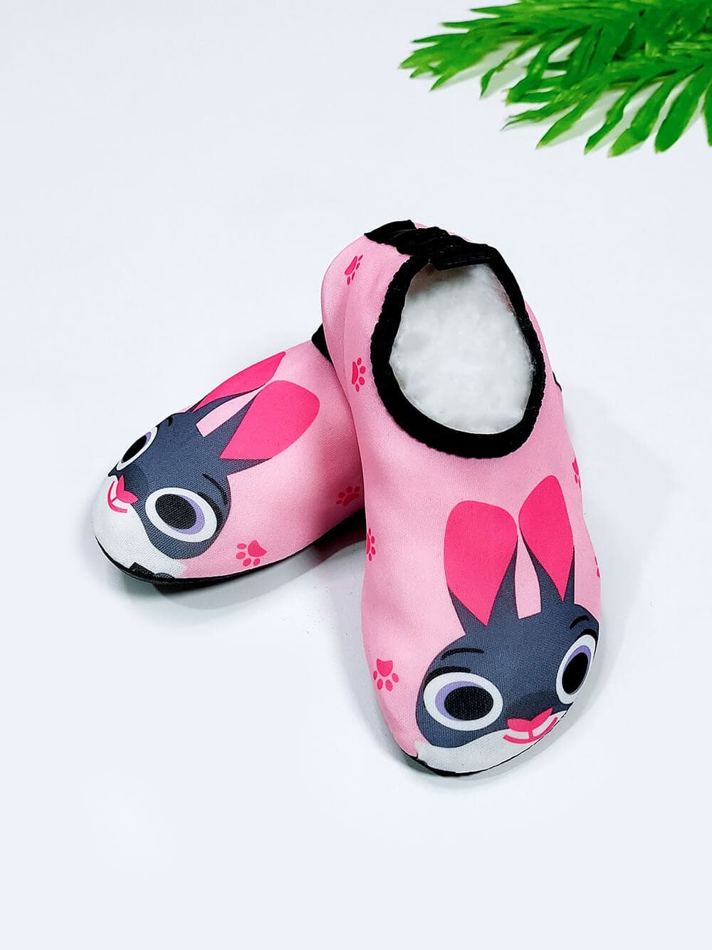 کفش شنا پارچه ای ضد کلر بچگانه صورتی رنگ طرح خرگوش برای ساحل دریا و استخر