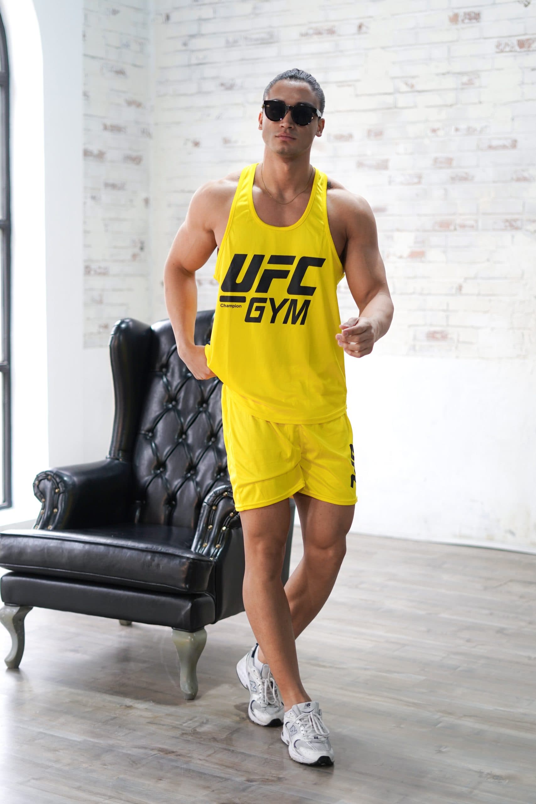 ست رکابی و شلوارک ورزشی مردانه UFC GYM سوزنی تنفس دار کد 2913