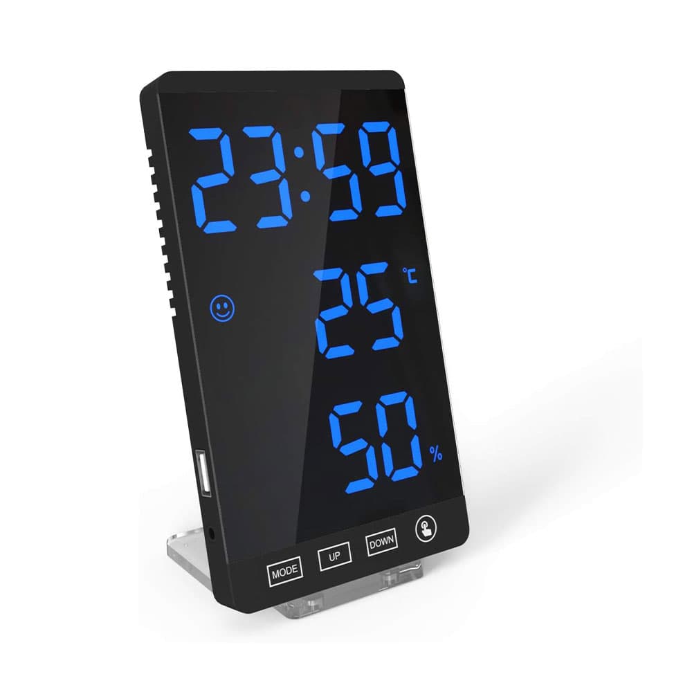 ساعت دیجیتال آینه ای با نمایشگر LED و نمایش دما و رطوبت