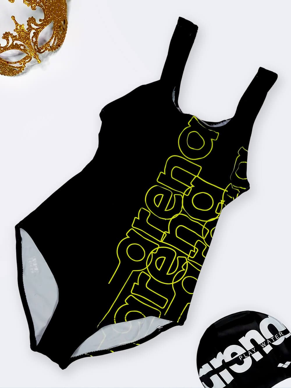 مایو پشت قهرمانی اسلیپ زنانه مشکی رنگ پلی آمید کاپدار نابایجی ( Nabaiji )