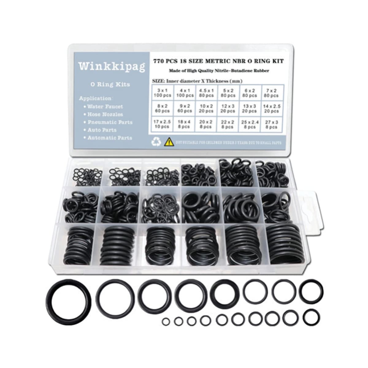 کیت 770 عددی اورینگ 18 سایز 27-3 میلیمتر LK کد Z9922