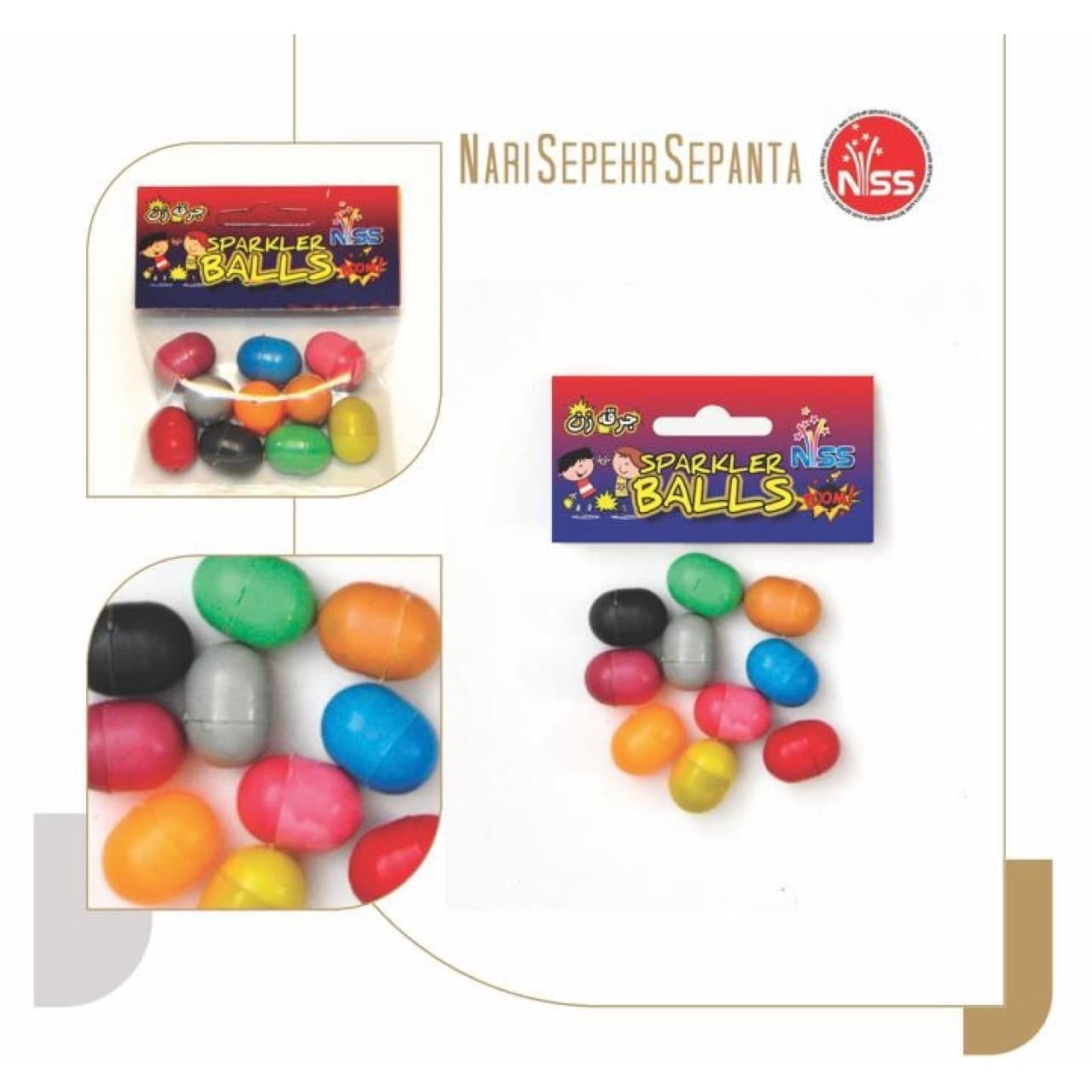 لوازم نور افشانی مدل جرقه زن هفت ترقه بسته 7 عددی