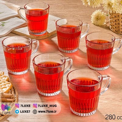 ست فنجان شیار دار لیمون