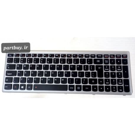 Ideapad Z510 کیبورد لپ تاپ آی بی ام لنوو با بک لایت با فریم نقره ای
