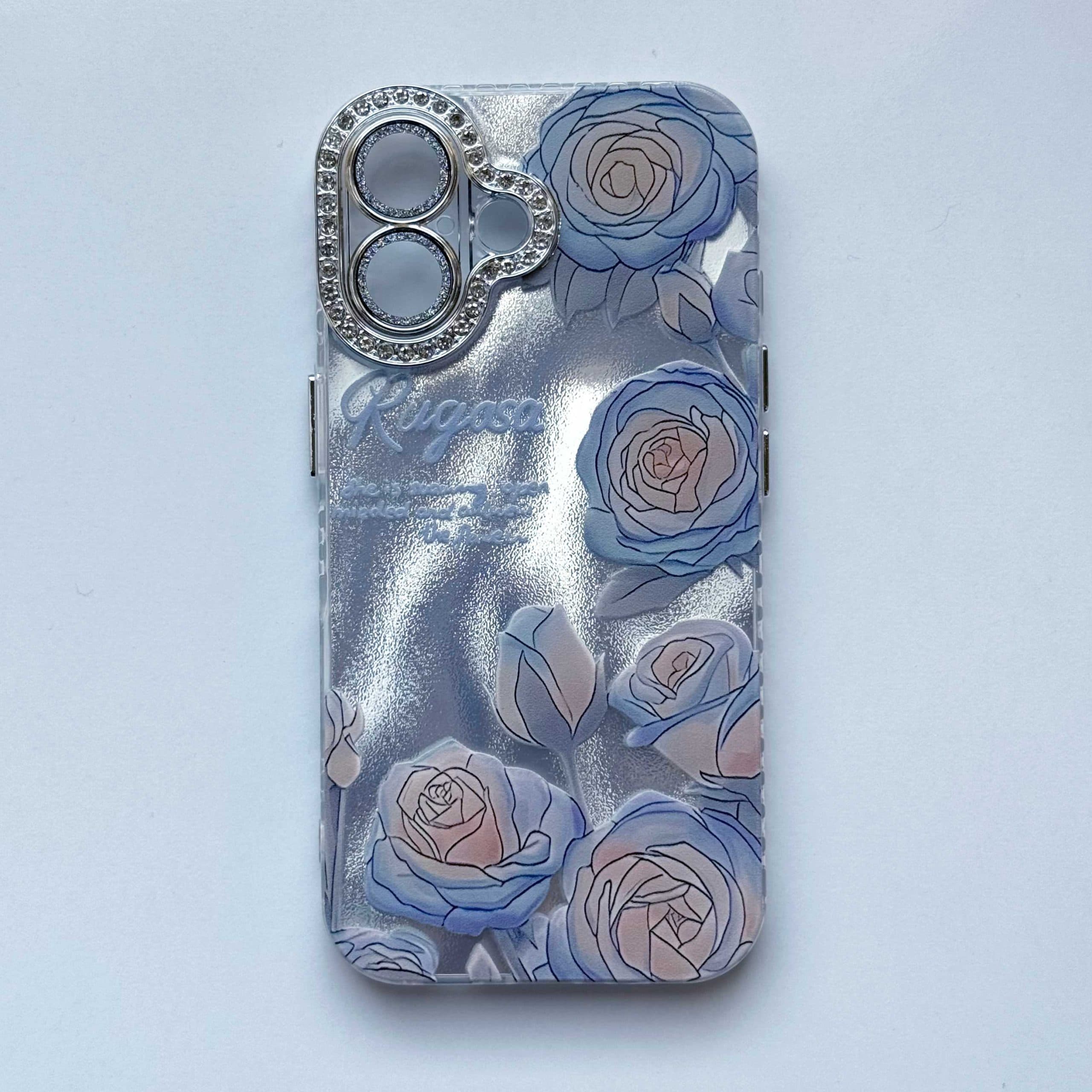 قاب گل های یخی نقره ای و آبی