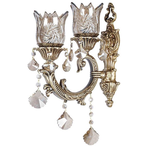 چراغ دیواری دو شعله چشمه نور کد M3510/1-1-A آنتیک