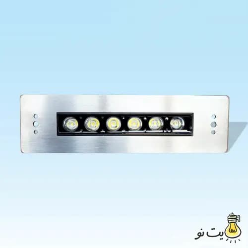 چراغ توکار استخری مستطیل استیل تک رنگ 6 وات Ledman
