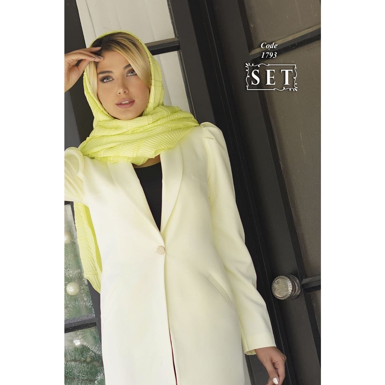 مانتو مجلسی مدل لیانا رنگ موزی کد 1793 برند SET