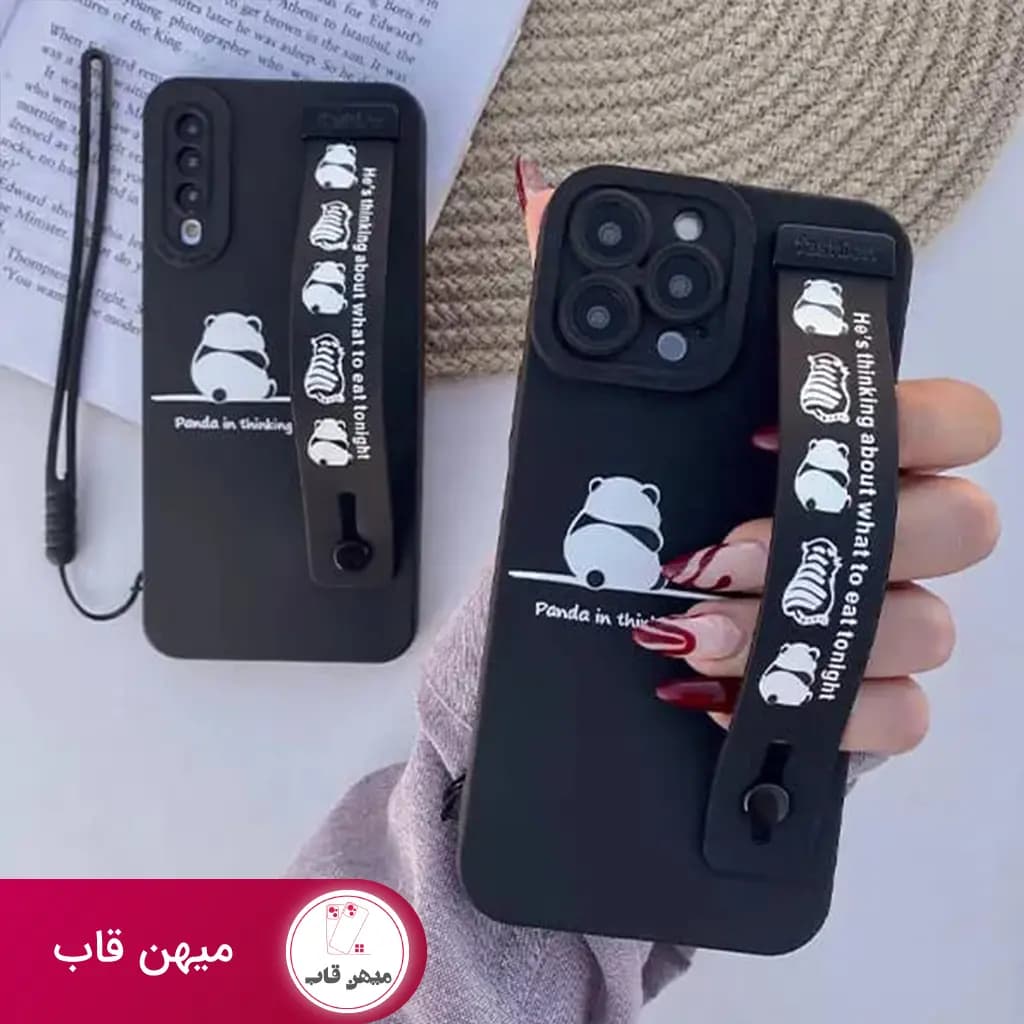 قاب گوشی سامسونگ و شیائومی پاندا با بند دستی - کد (۲۸۵۹۴)