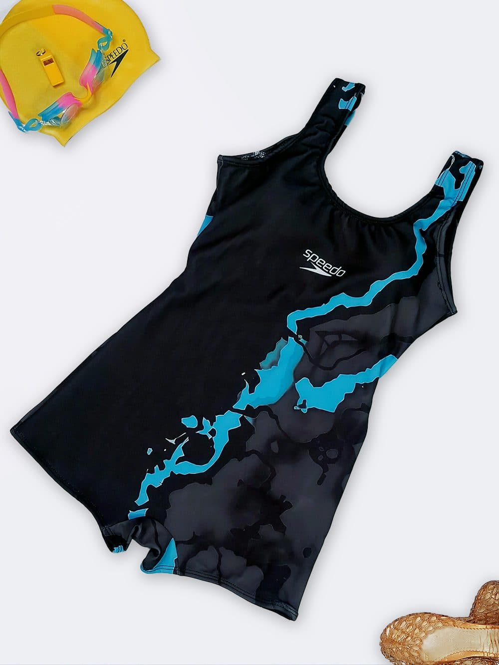 مایو شنا پادار زنانه نیمه پوشیده کاپدار برای استخر اسپیدو ( Speedo ) مشکی ضد کلر