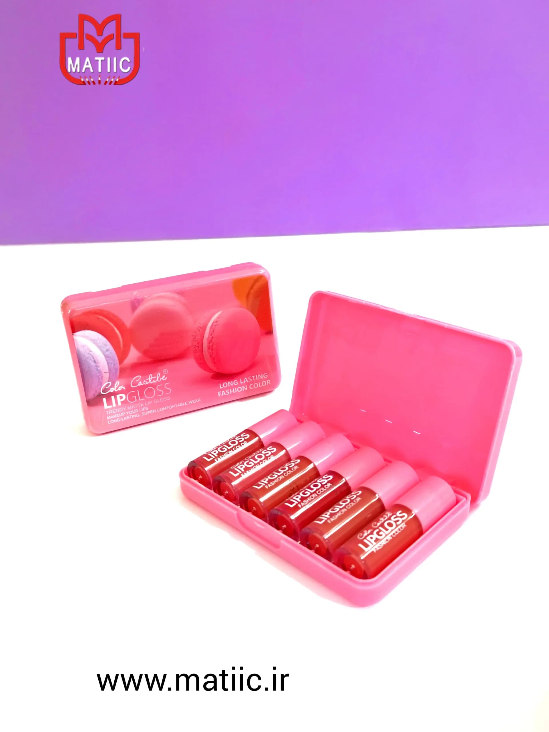 پک رژلب مایع ۶ عددی کالر کاستل طرح ماکارون