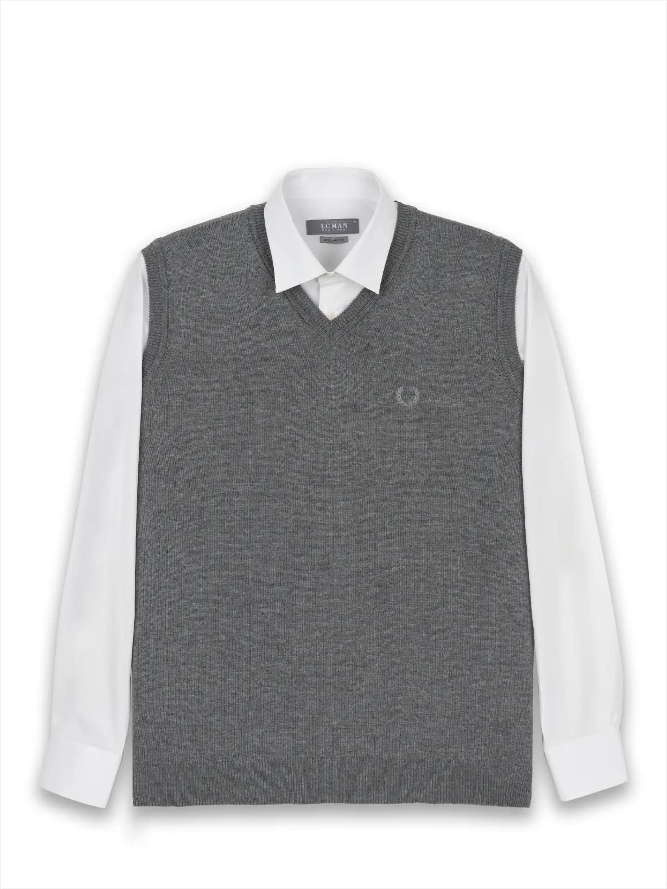 ژیله بافت یقه هفت ساده طوسی