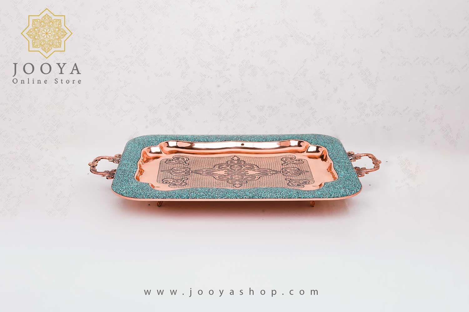 سینی فیروزه کوبی چای خوری آقاجانی