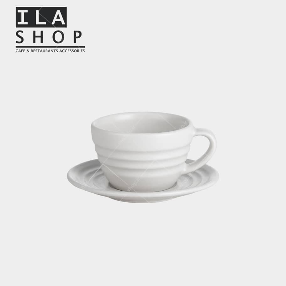 فنجان کاپوچینو سفید رینگ دار شش عددی ایلا