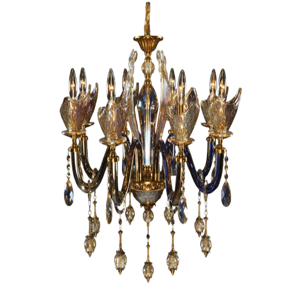 لوستر نئوکلاسیک کریستال وارداتی با لاله گل کد 20339