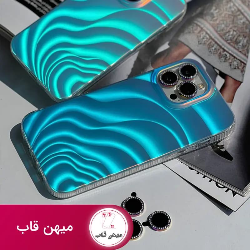 قاب گوشی آیفون موج هلوگرامی همراه با محافظ لنز هفت رنگ هدیه - کد (۱۸۷۰۰)
