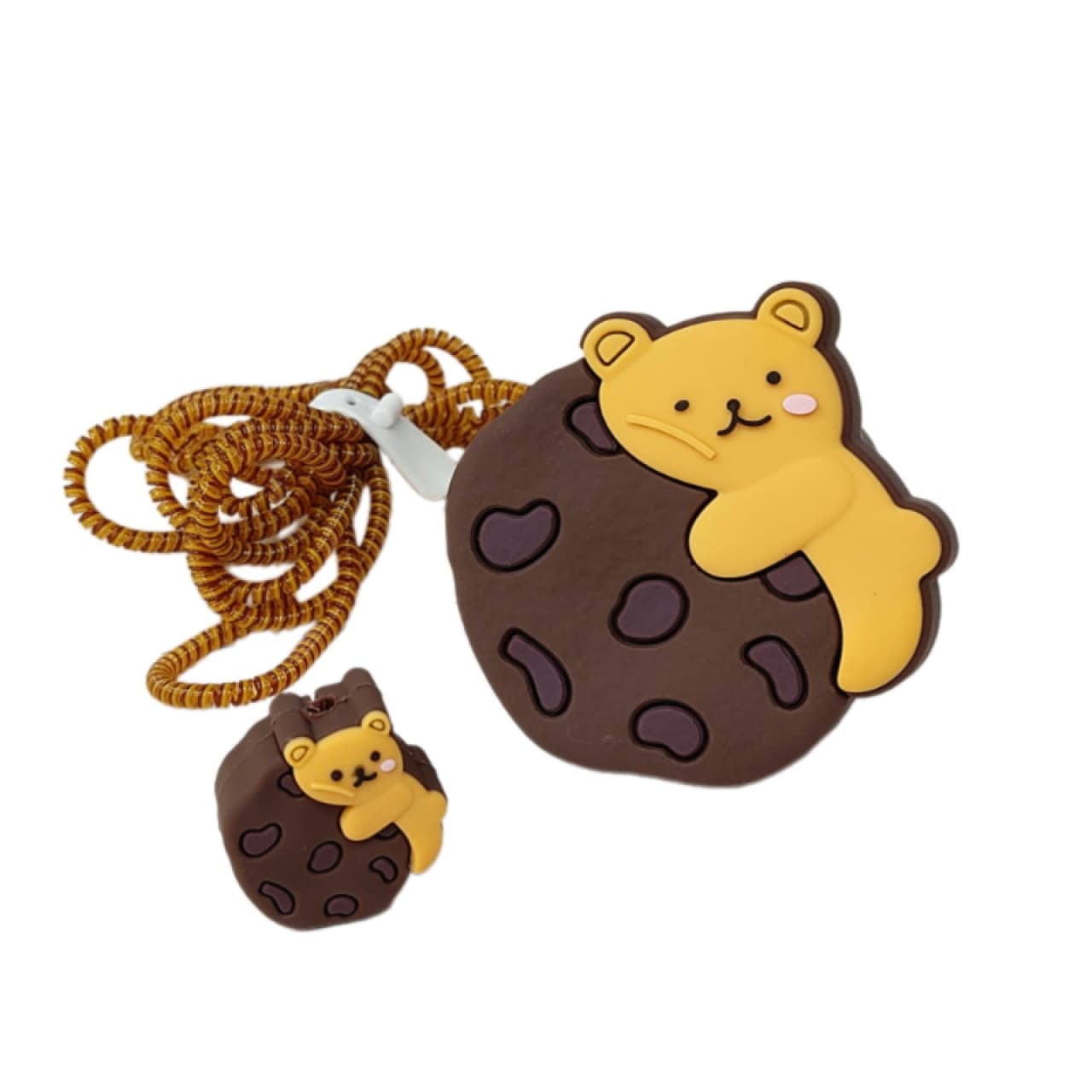 پک محافظ سیلیکونی کابل و آداپتور طرح خرس بیسکوئیتی مناسب برای شارژر 20W اپل بسته چهار عددی