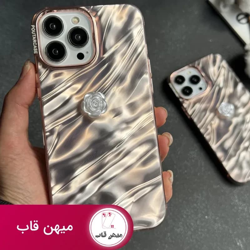 قاب موبایل آیفون موج ساحل رزگلد - کد (۹۵۱۲۱)