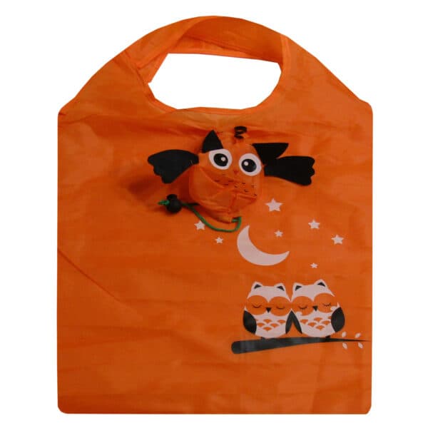 گارنیک کیف خرید بند دار زمینه نارنجی طرح جغد