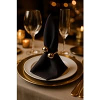 حلقه دستمال سفره 6 عددی امتوری هوم طلایی براق