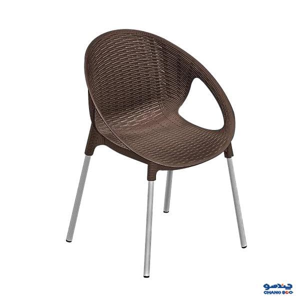 صندلی حصیر بافت پایه فلزی ناصر پلاستیک مدل 996