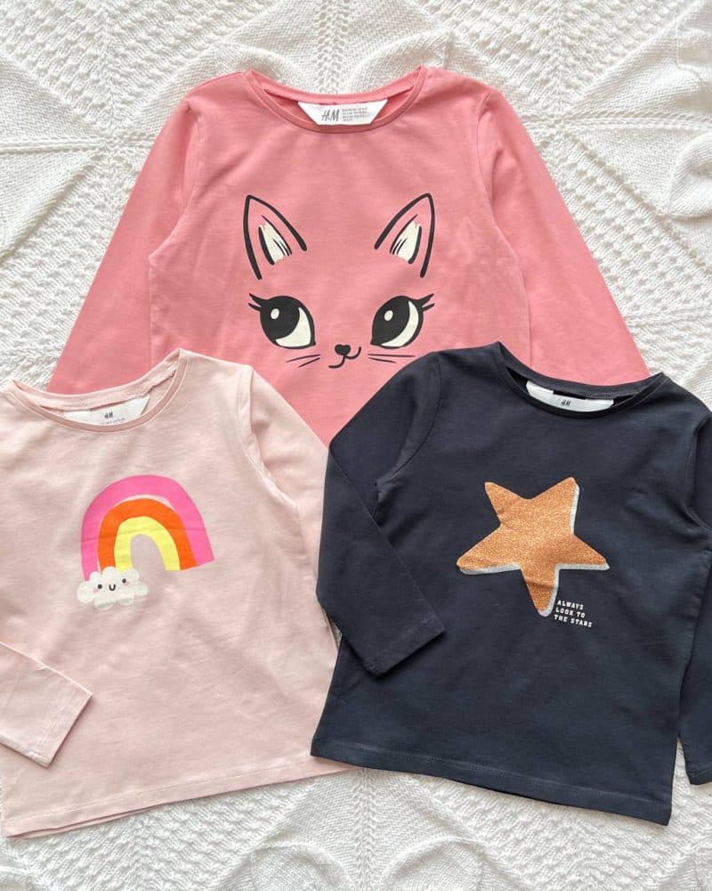 بلوز نخی خرگوش ، ستاره ، رنگین کمان h&m