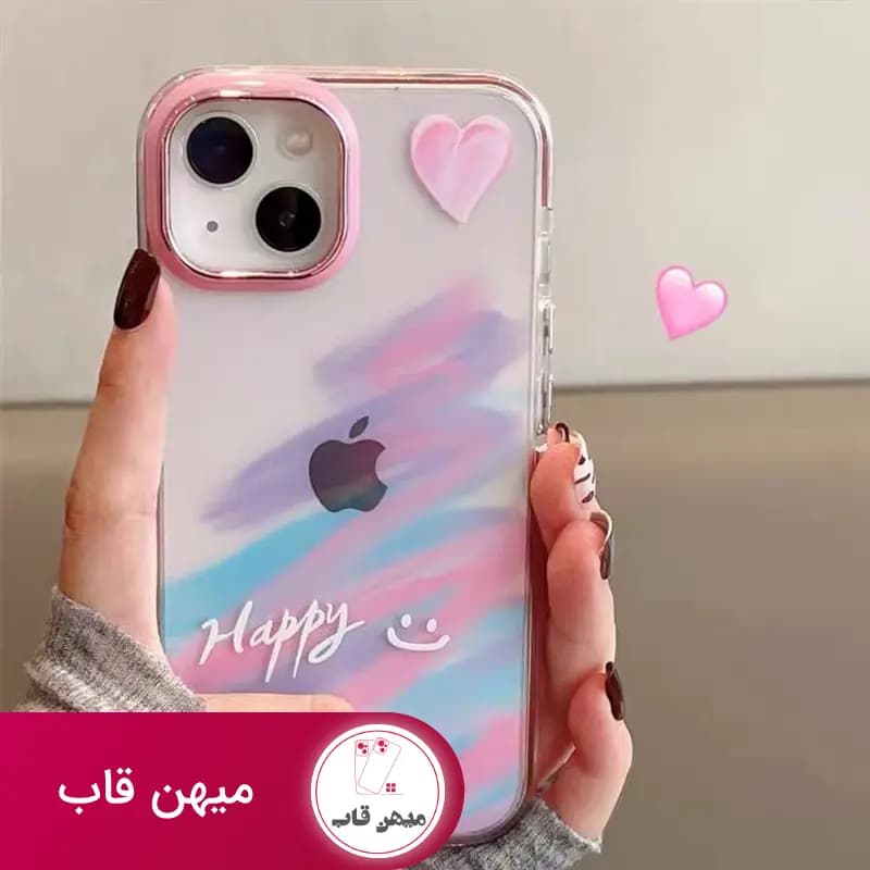 قاب گوشی آیفون Pink Happy - صورتی شاد - کد (۷۸۱۴)