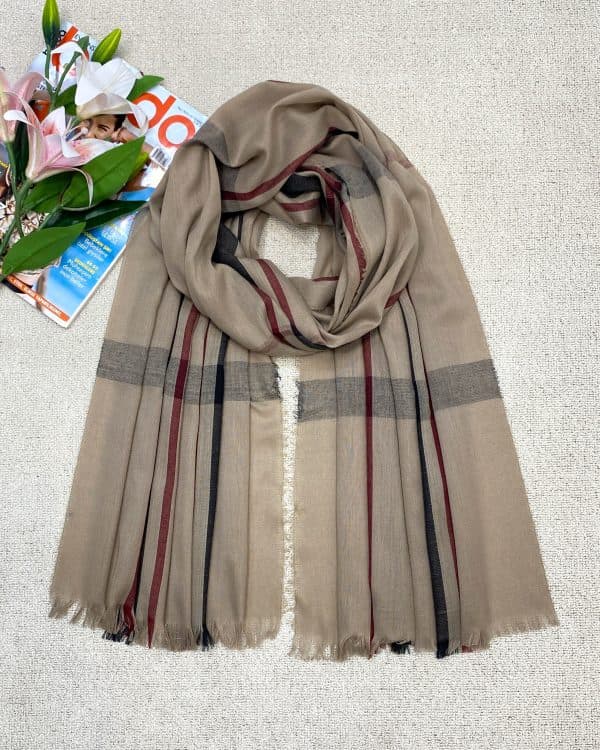 شال نخی طرح باربری