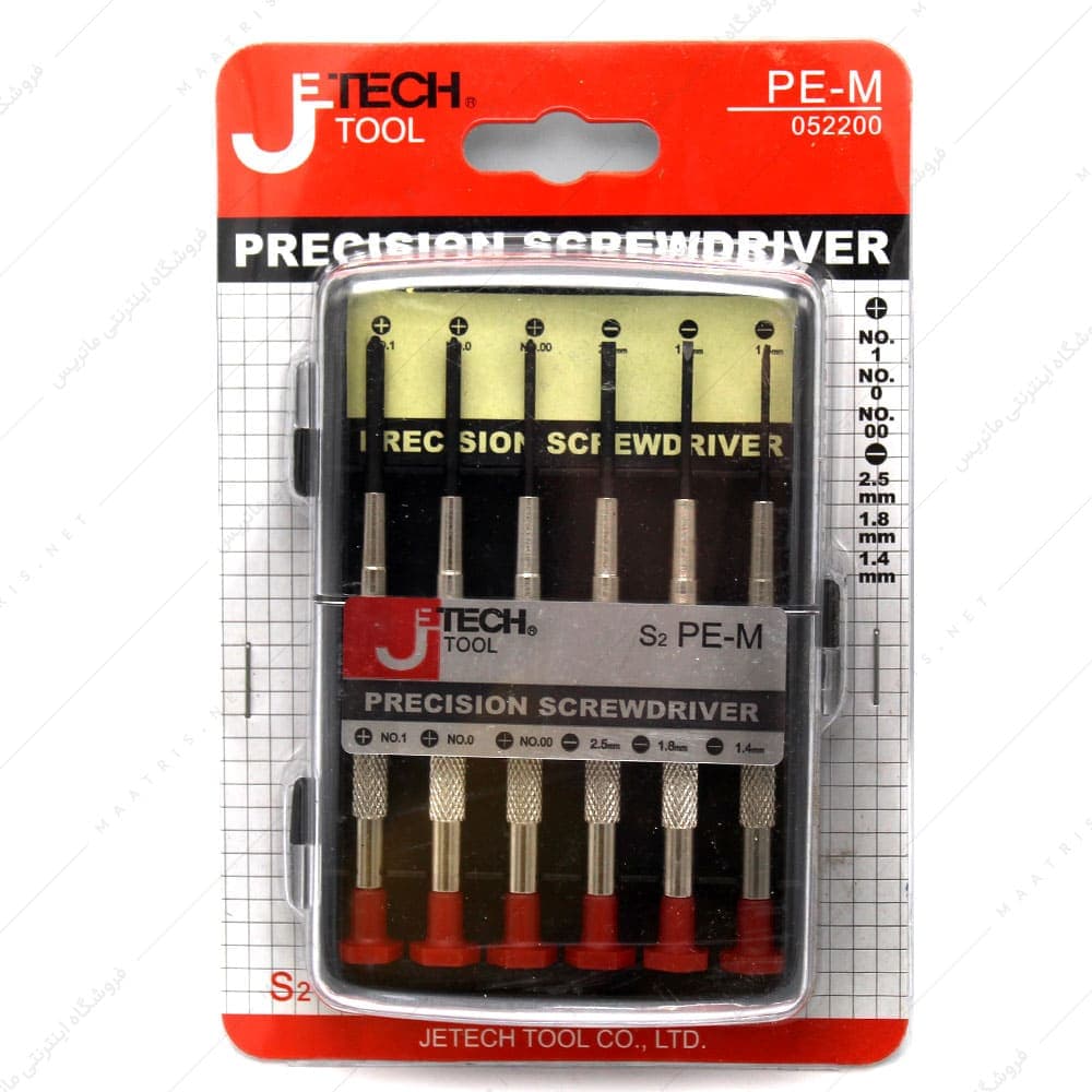 ست پیچ گوشتی ساعتی 6 عددی برند جی تک